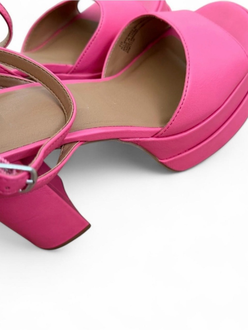 Platform Block Heel Sandals - Hot Pink - Picture 5 of 6